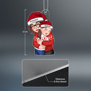 Christmas Cute Grandma Hugging Kid Gift For Granddaughter Grandson Personalized Acrylic Ornament
