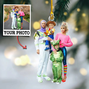 Custom Photo Ornament Gift For Family - Personalized Photo First Christmas Family Ornament