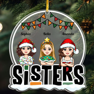 Sistas Forever - Personalized Shaped Ornament - Christmas Gift For Sisters, Bestie, Friends