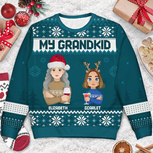 Flat Art Version 2 - Christmas, Funny Gift For Family, Couple, Dad, Mom, Grandpa, Grandma - Personalized Unisex Ugly Sweater